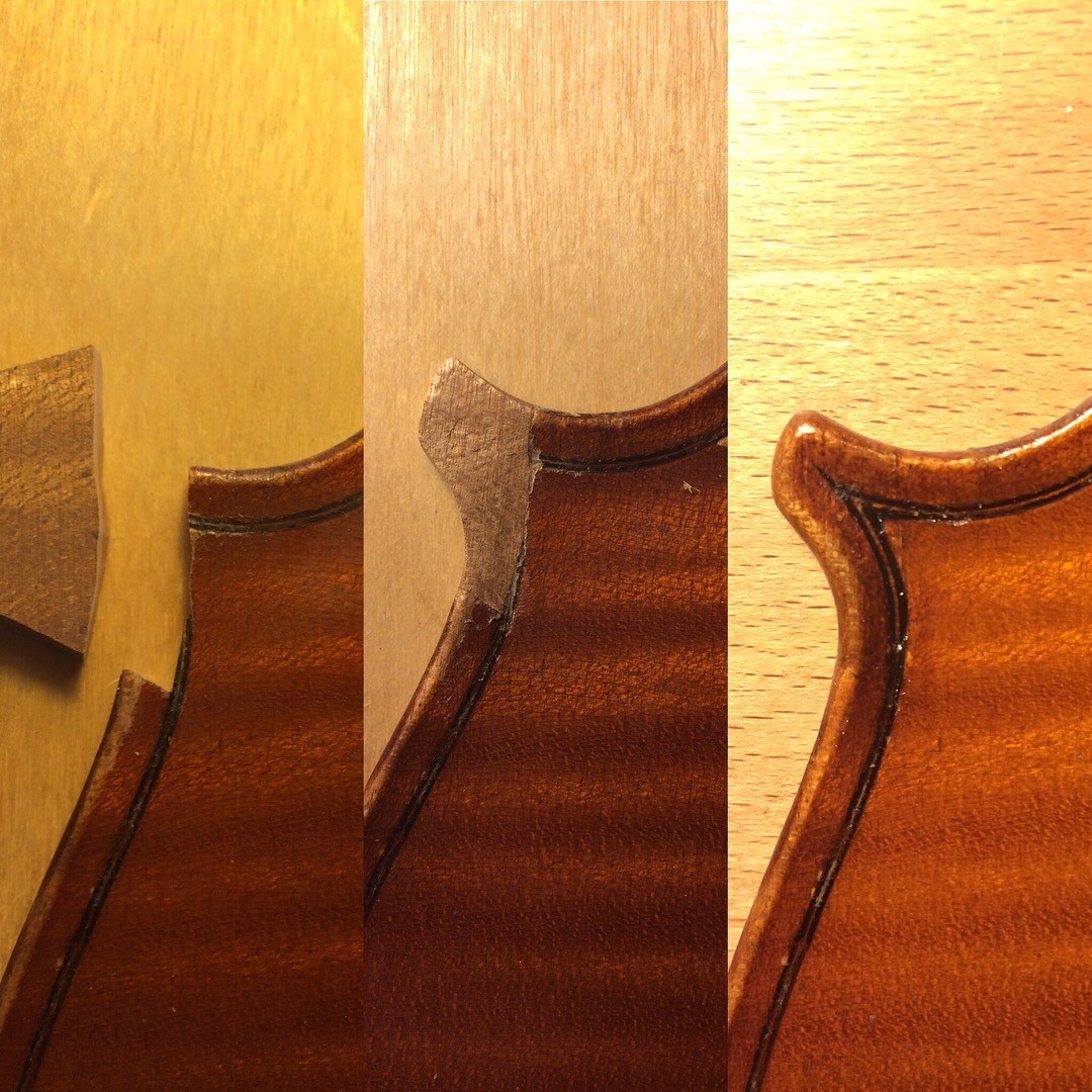 Corner restoration, before, during and after